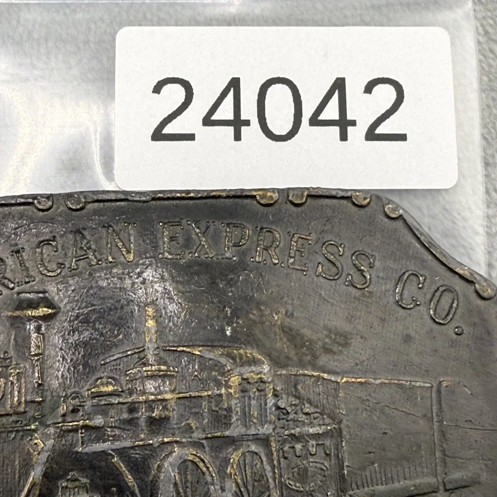 Vintage‎ Lewis Buckles Belt Buckle Gold American Express Train Brass One Size